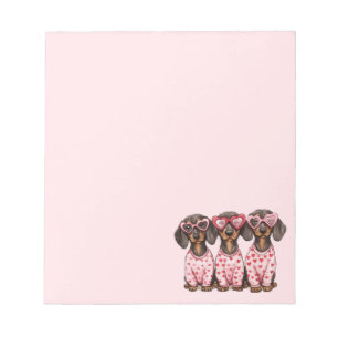 Valentines Day Dachshund Dogs Notepad