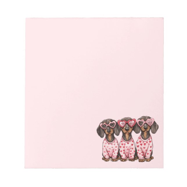 Valentines Day Dachshund Dogs Notepad (Front)