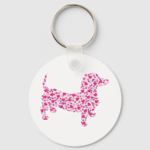 Valentine's Day Dachshund Keychain