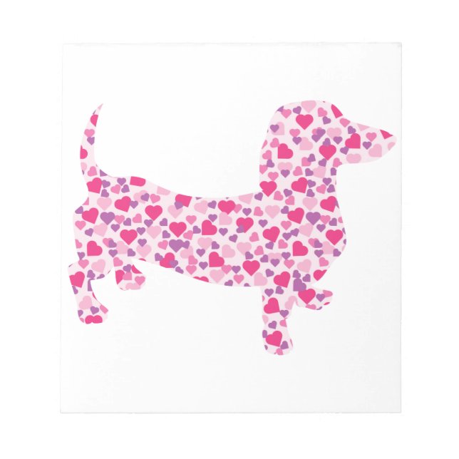 Valentine's Day Dachshund Notepad (Front)