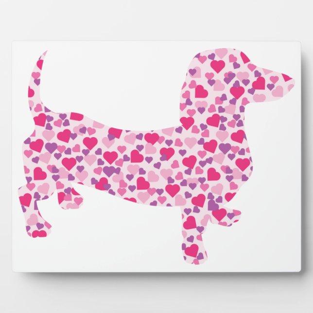 Valentine's Day Dachshund Plaque (Front)