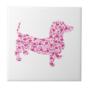 Valentine's Day Dachshund Tile