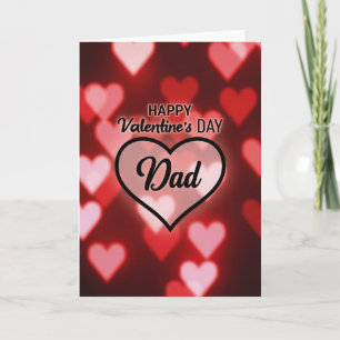 Valentines Day Dad Glowing Heart Card