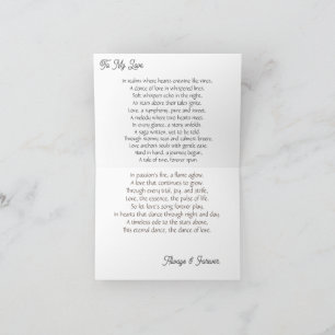 Valentines Day-Dance of Love Poem Card