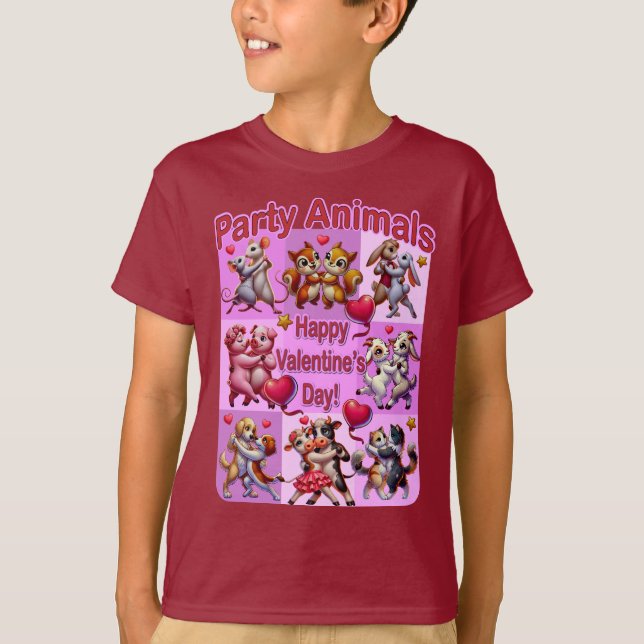 Valentine's Day Dancing Couples "Party Animals" T-Shirt (Front)