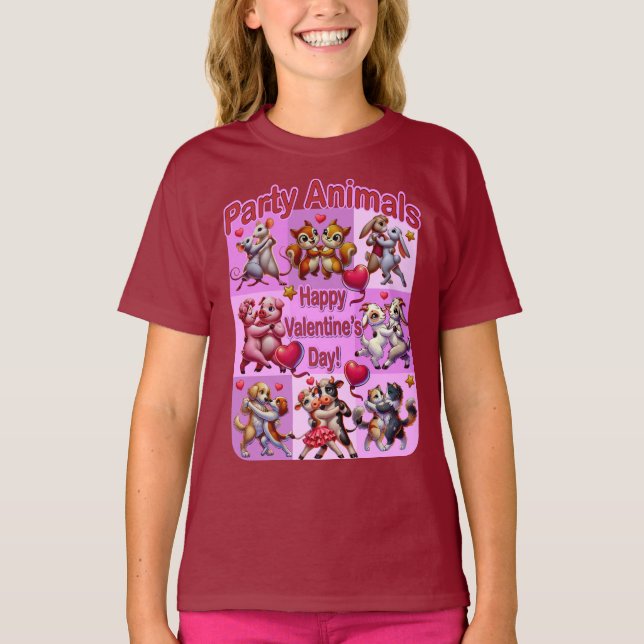 Valentine's Day Dancing Couples "Party Animals" T-Shirt (Front)