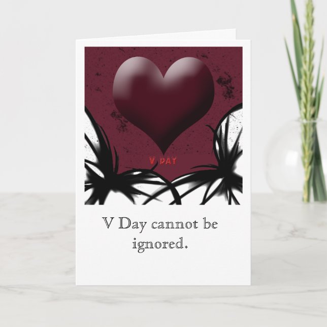 Valentines Day Dark Holiday Card (Front)