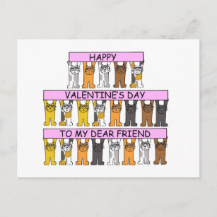Valentine's Day Dear Friend for Cat Lover Holiday Postcard