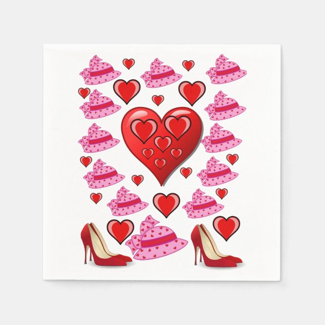 Valentine's day decorative heart shaped napkin (Front)