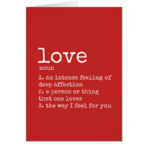 Valentine's Day Definition of Love Card
