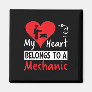 Valentines Day Design - My Heart Belongs To A Mech Magnet