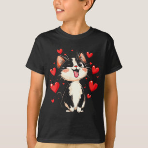Valentines Day Design With A Cat On It  T-Shirt