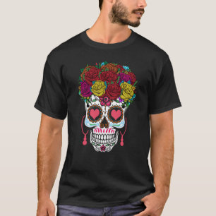 Valentines Day Dia De Los Muertos Roses Valentine T-Shirt
