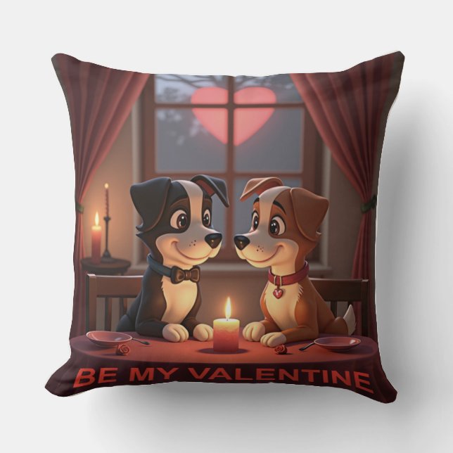Valentines Day Dinner 4 2 Throw Pillow (Front)