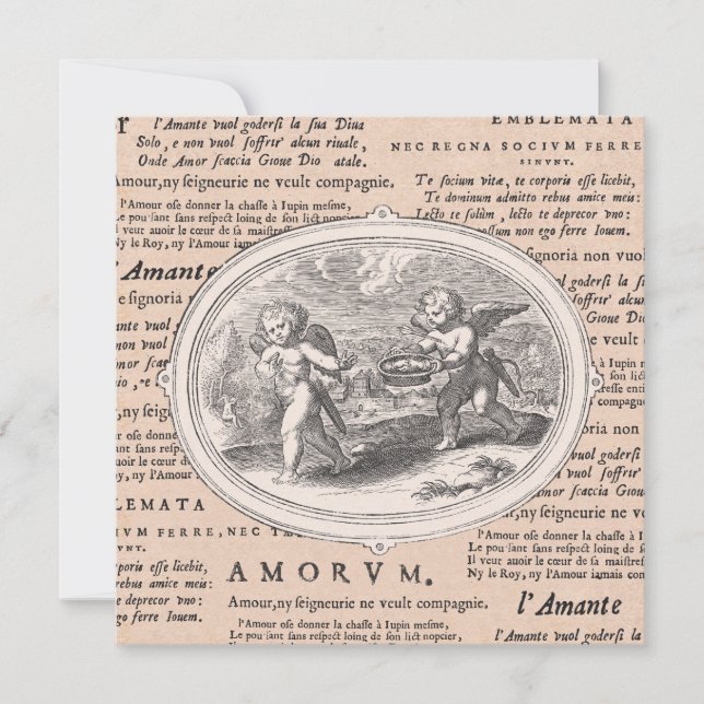 Valentine's Day Dinner Dance Vintage Cupids Invitation (Front)