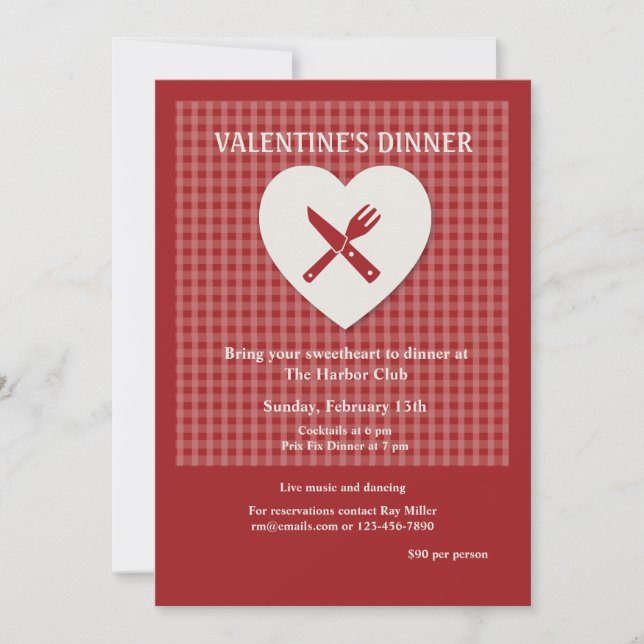 Valentine's Day Dinner Invitation (Front)