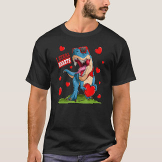 Valentines Day Dinosaur I Steal Hearts Boys Men Lo T-Shirt