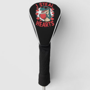 Valentines Day Dinosaur I Steal Hearts Love T rex Golf Head Cover