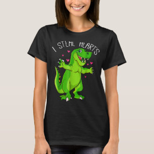 Valentines Day Dinosaur I Steal Hearts Valentine C T-Shirt