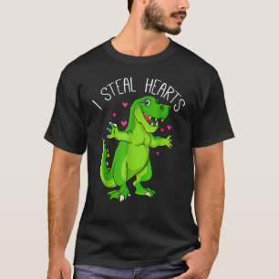 Valentines Day Dinosaur I Steal Hearts Valentine C T-Shirt