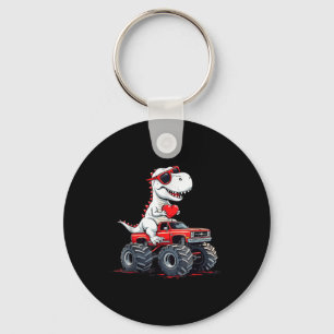 Valentines Day Dinosaur Monster Truck With Heart B Keychain