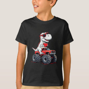 Valentines Day Dinosaur Monster Truck With Heart B T-Shirt