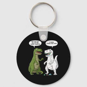 Valentines Day Dinosaur T Rex Fun Hearts Girls Boy Keychain