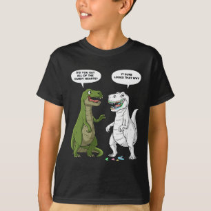 Valentines Day Dinosaur T Rex Fun Hearts Girls Boy T-Shirt