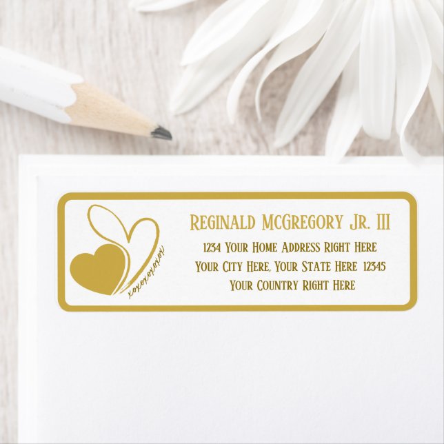 Valentine's Day Distorted Tilted Hearts Address (Insitu)