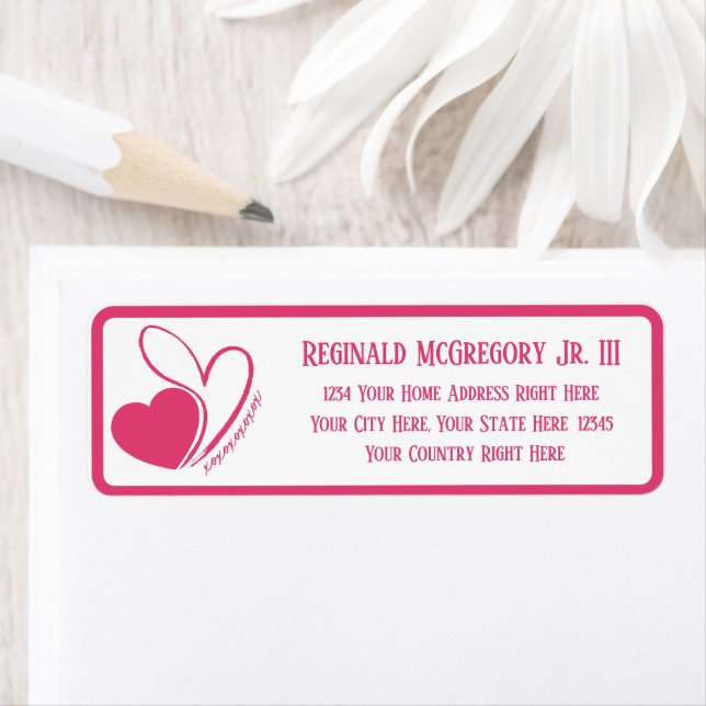 Valentine's Day Distorted Tilted Hearts Address (Insitu)