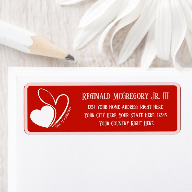 Valentine's Day Distorted Tilted Hearts Address (Insitu)