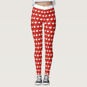 Valentine's Day Distorted Tilted Hearts Leggings