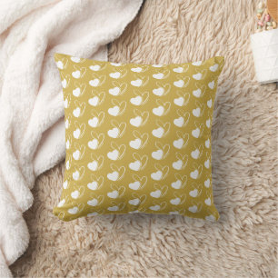 Valentine's Day Distorted Tilted Hearts Throw Pillow