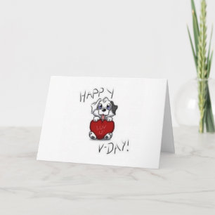 Valentine's Day Dog Cartoon Card