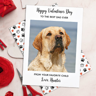 Valentines Day DOG DAD Cute Personalized Pet Photo Holiday Card