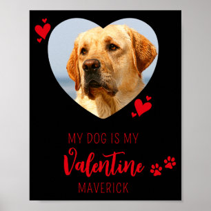 Valentines Day Dog Lover Custom Heart Pet Photo T Poster