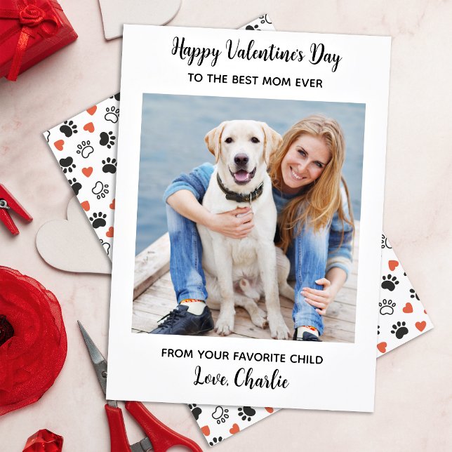 Valentines Day DOG MOM Cute Personalized Pet Photo Holiday Card (Creator Uploaded)