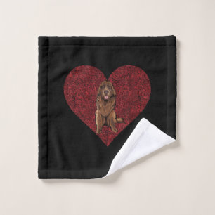 Valentines day dog   Newfie Lover Present Wash Cloth