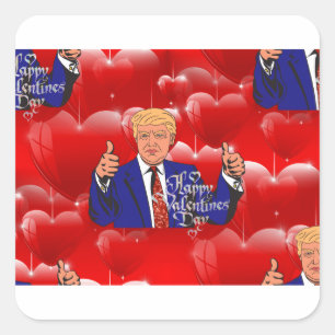valentines day donald trump square sticker