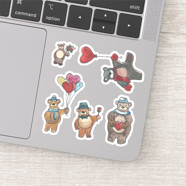 Valentine's Day Doodle Teddy Bears Set (Detail)