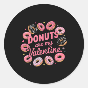 Valentine's Day Doughnut Tee Sweet Candy Doughnut  Classic Round Sticker