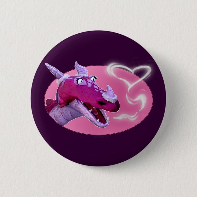 Valentine's Day Dragon 2 Inch Round Button (Front)