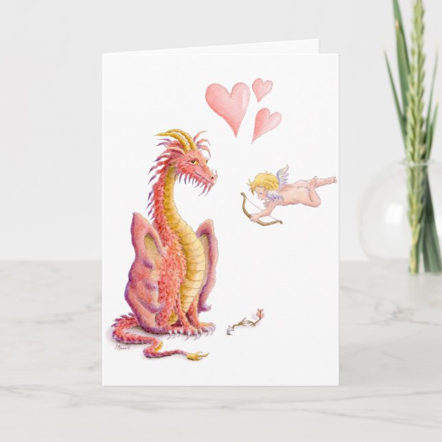 Valentine's Day Dragon Holiday Card (Front)