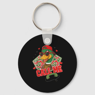 Valentine's Day Duck Hunting Camo Call Me Toddler  Keychain
