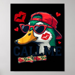 Valentine's Day Duck Hunting Camo Call Me Toddler  Poster