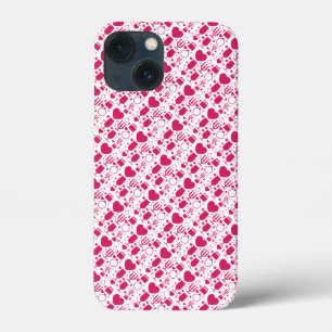 Valentines day elements patterns iPhone 13 mini case