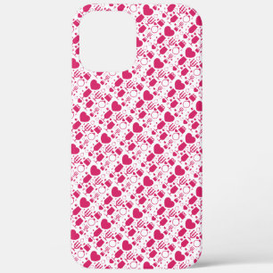 Valentines day elements patterns iPhone 12 pro max case