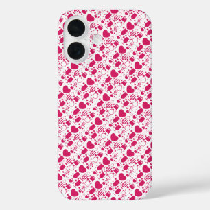 Valentines day elements patterns iPhone 16 case