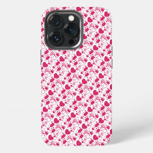 Valentines day elements patterns iPhone 13 pro case