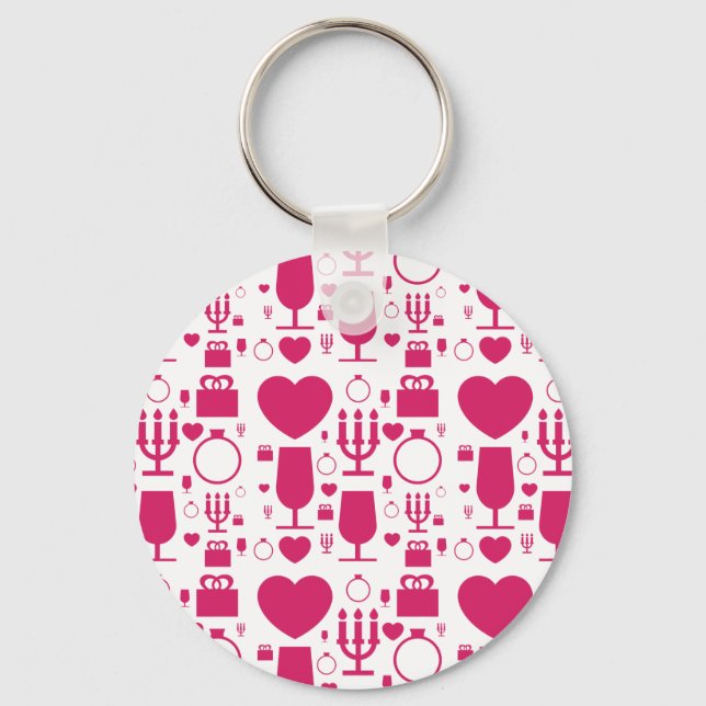 Valentines day elements patterns keychain (Front)